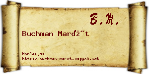 Buchman Marót névjegykártya